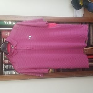 Under Armour XL HeatGear polo shirt red and blue stripes